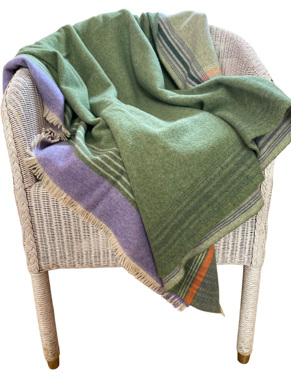 DECKE  NOMADE 90% WOLLE, 10% CASHMERE, GRÜN