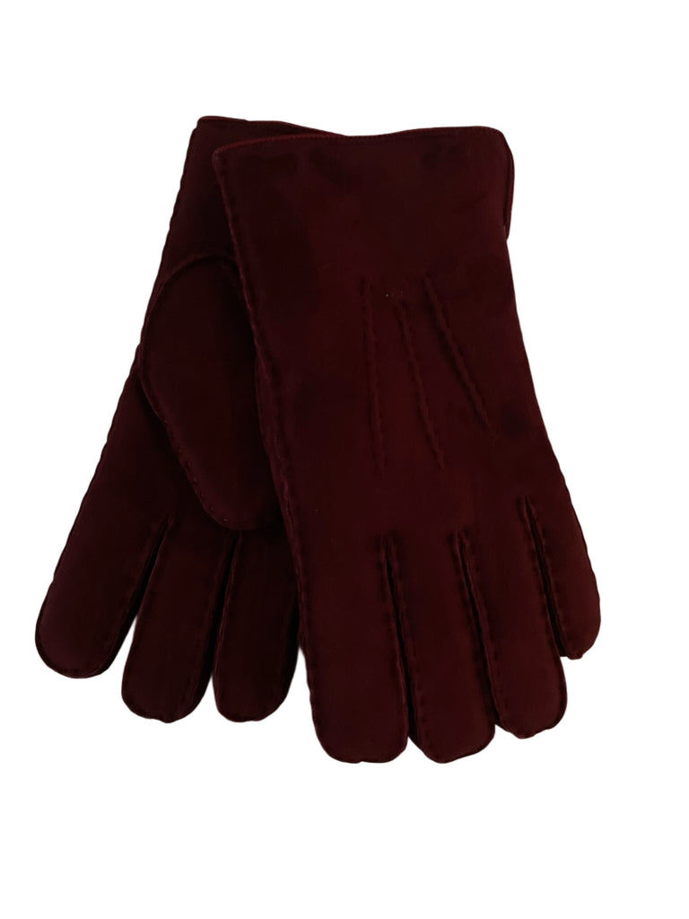 LAMMFELL HANDSCHUHE VON ALPO, MEN BORDEAUX