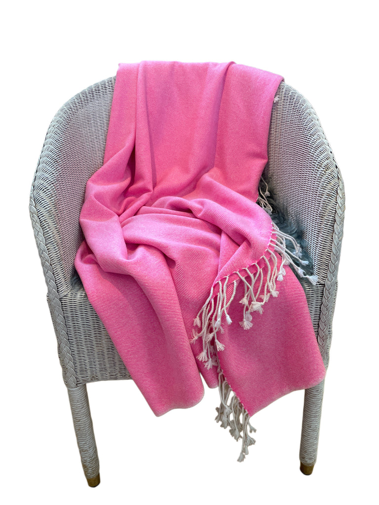 CASHMERE PLAID WEFT/WARP 2-FÄDIG OFF WHITE NATURE/LEUCHTPINK