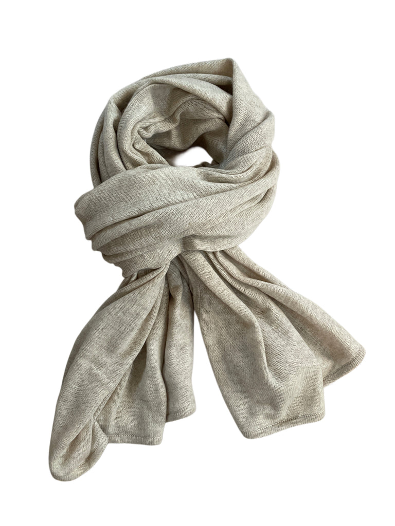 AMBICA BIG SCARF/CAPE/PLAID HELLBEIGE BABY CASHMERE