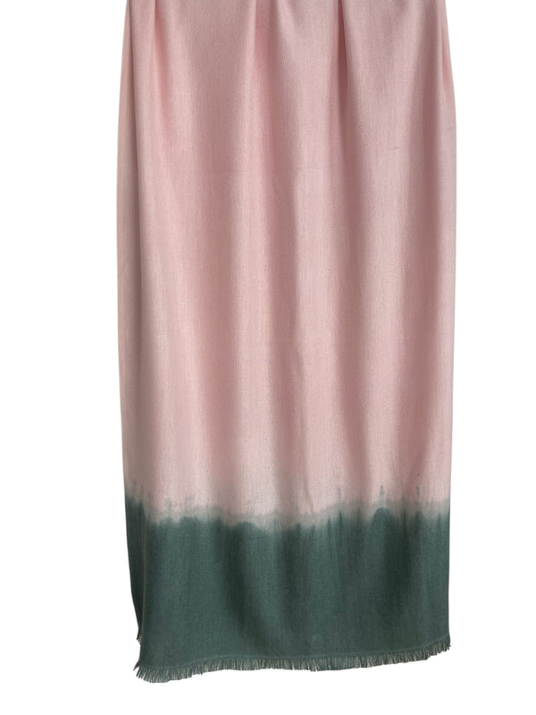 SCHAL 2-FARBIG, TIE DYE, ROSA/PETROLGRÜN