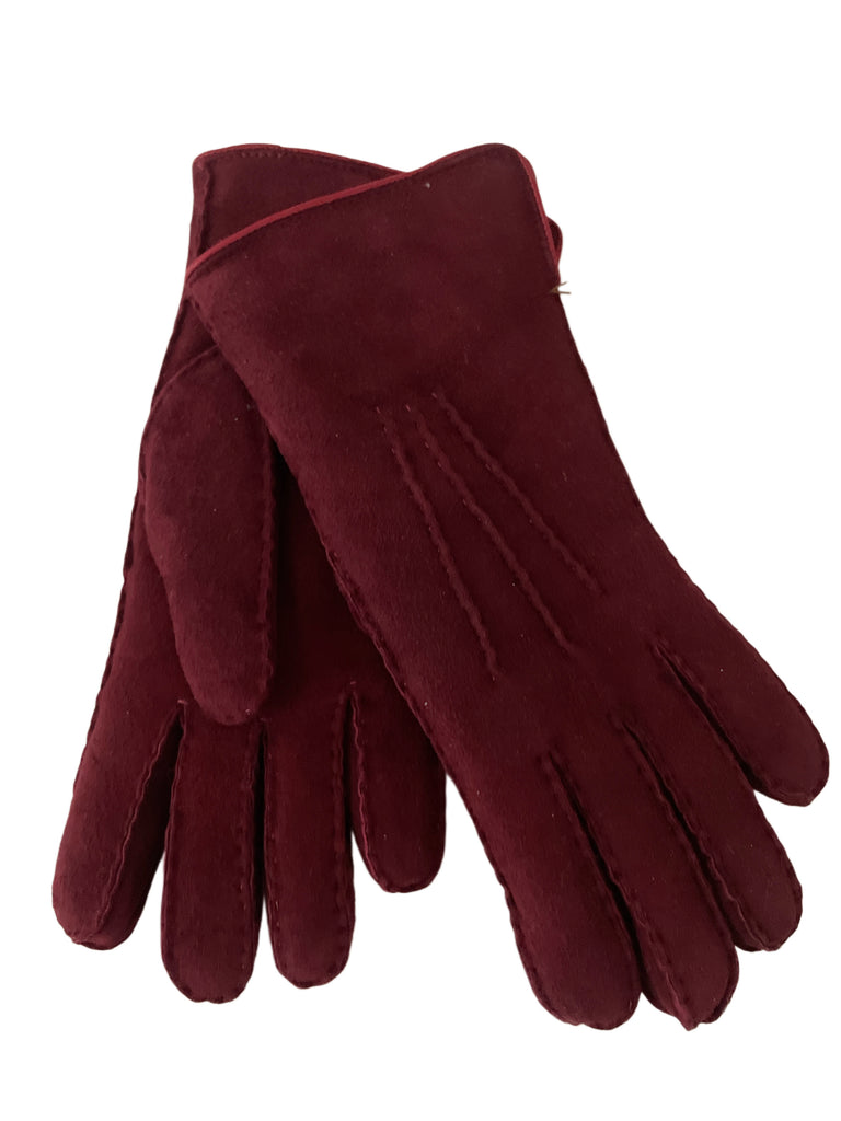 LAMMFELL HANDSCHUHE VON ALPO, LADIES BORDEAUX