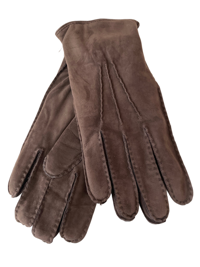 NUBUK HANDSCHUHE VON ALPO, MEN, DUNKELBRAUN