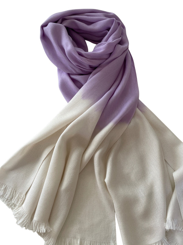 SCHAL 2-FARBIG, TIE DYE, LILA/WHITE