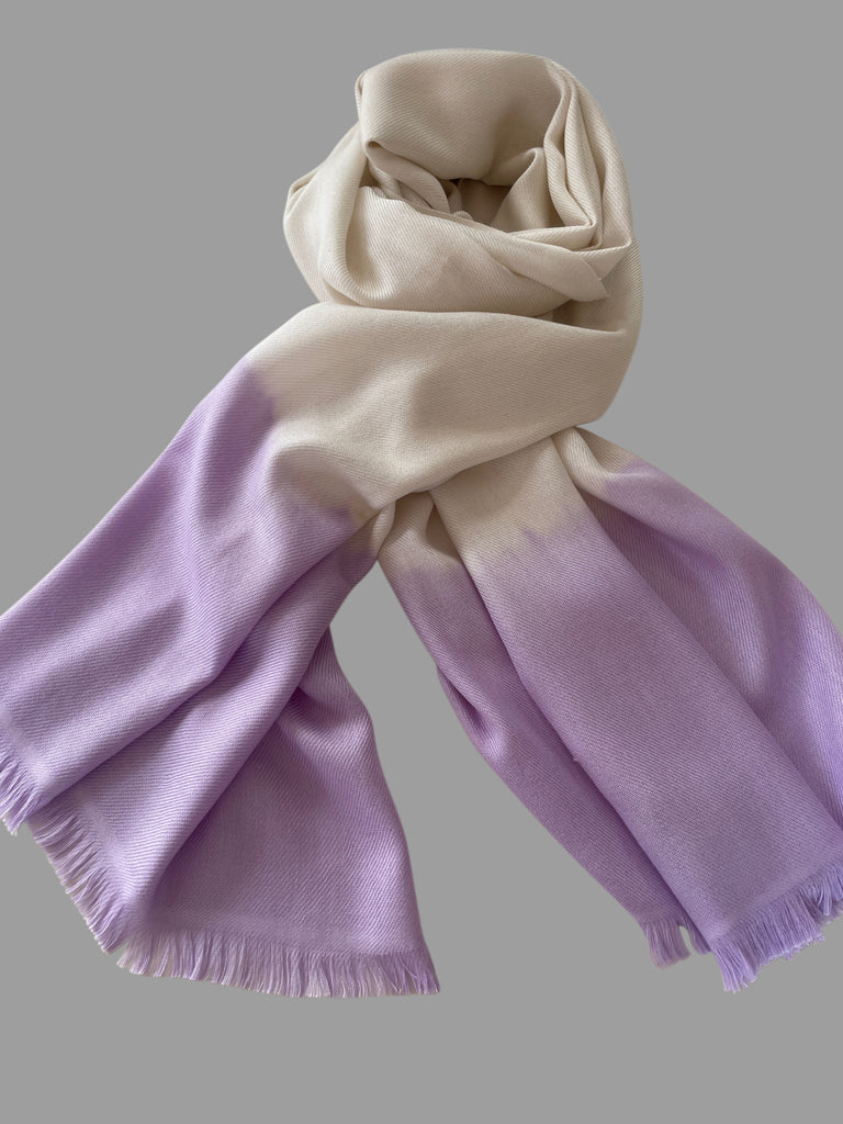 SCHAL 2-FARBIG, TIE DYE, WHITE/LILA