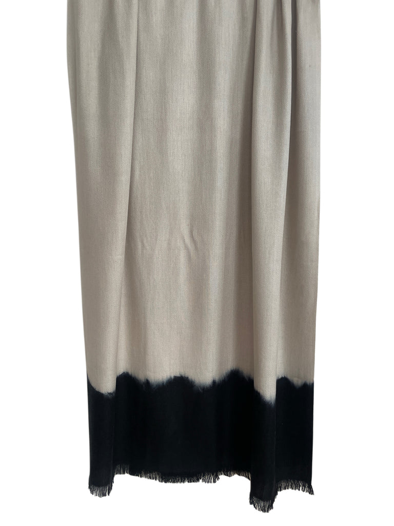 SCHAL 2-FARBIG, TIE DYE, BEIGE/BLACK
