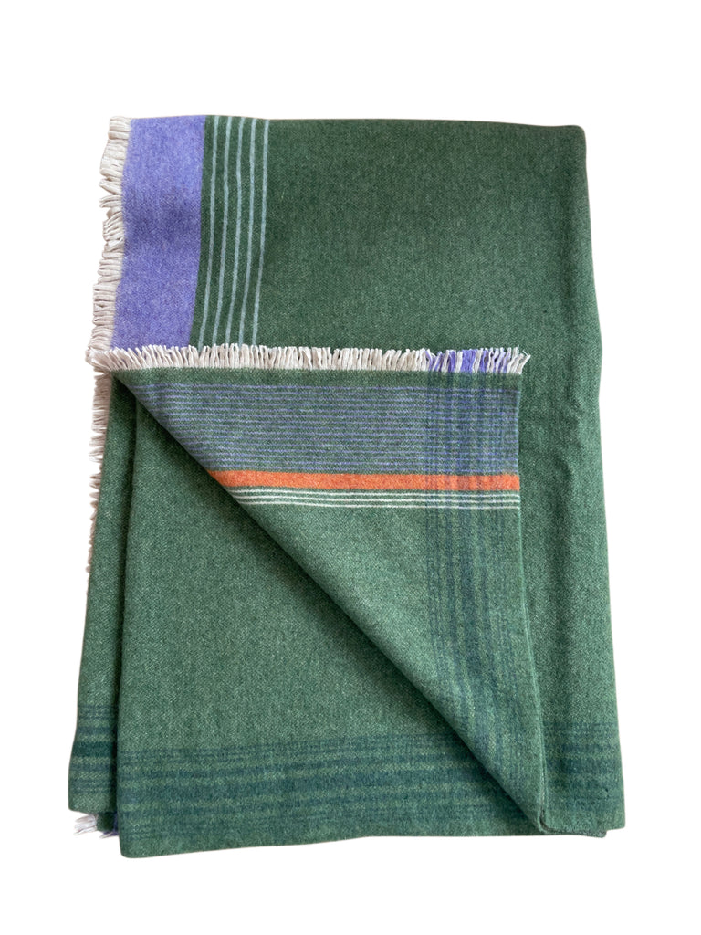 DECKE  NOMADE 90% WOLLE, 10% CASHMERE, GRÜN