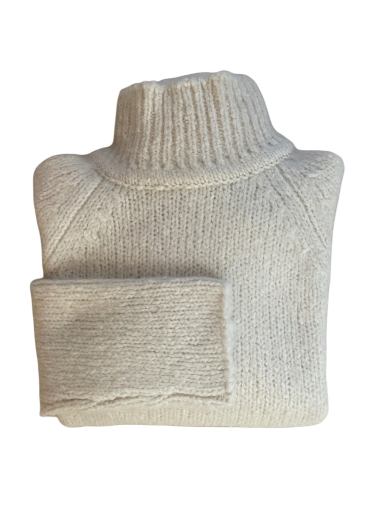 INA STEHKRAGEN PULLOVER, IVORY