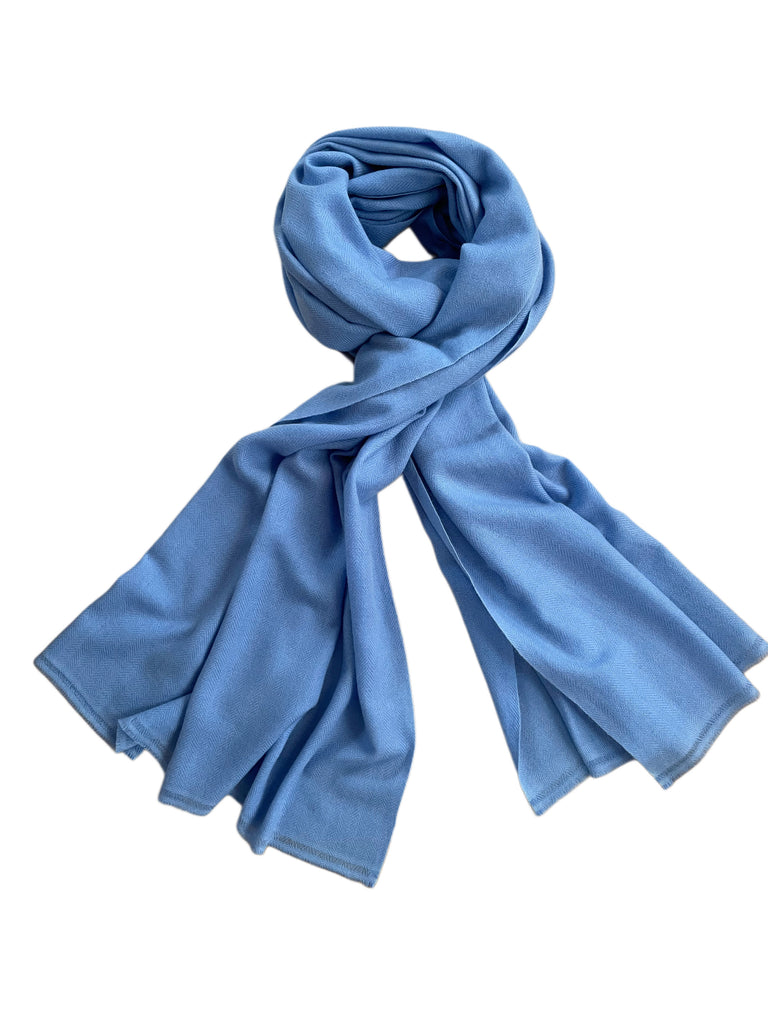 HERINGBONE SCHAL, SKY BLUE