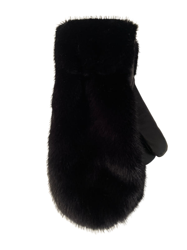 FAUSTHANDSCHUHE MIT KUNSTFELL UND LEDER, ALPO