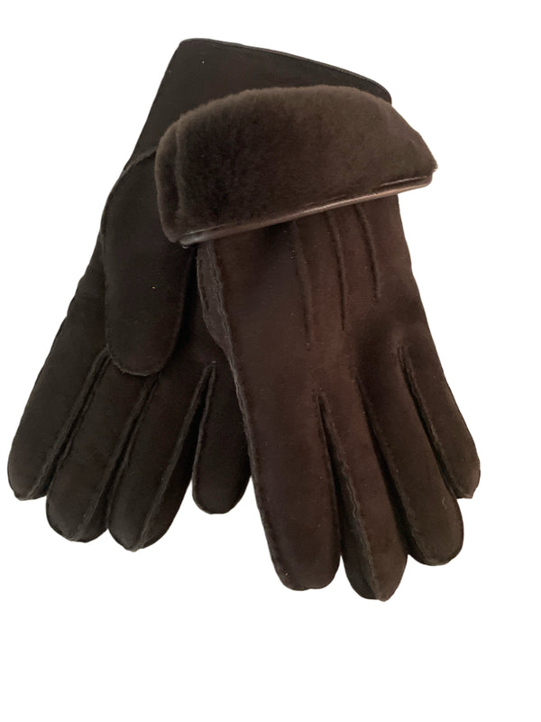 LAMMFELL HANDSCHUHE VON ALPO, MEN DARK BROWN
