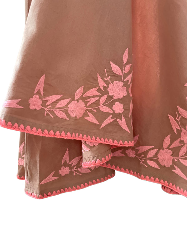 SLIP DRESS, JULLIET DUNN, BESTICKT, BRONZE/CANDY