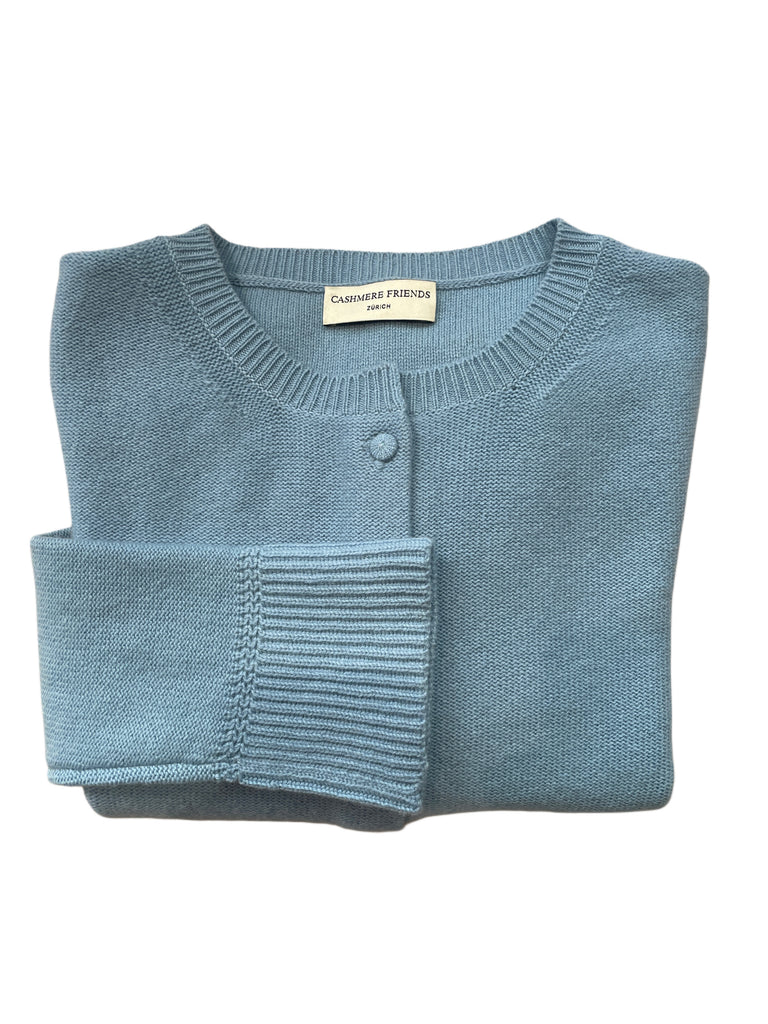 FLORI RUND AUSSCHNITT CARDIGAN HELLBLAU