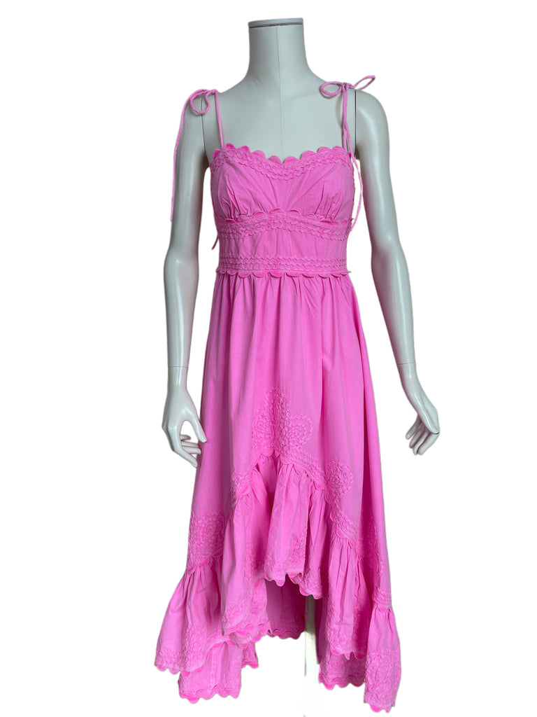 HIGH/LOW KLEID, JULLIET DUNN, HIBISCUS