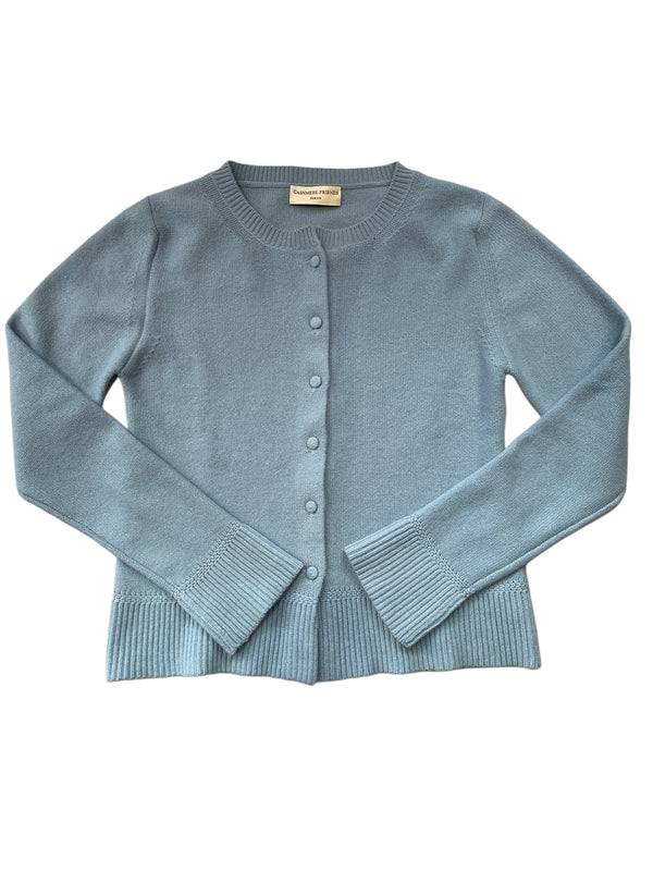 FLORI RUND AUSSCHNITT CARDIGAN HELLBLAU