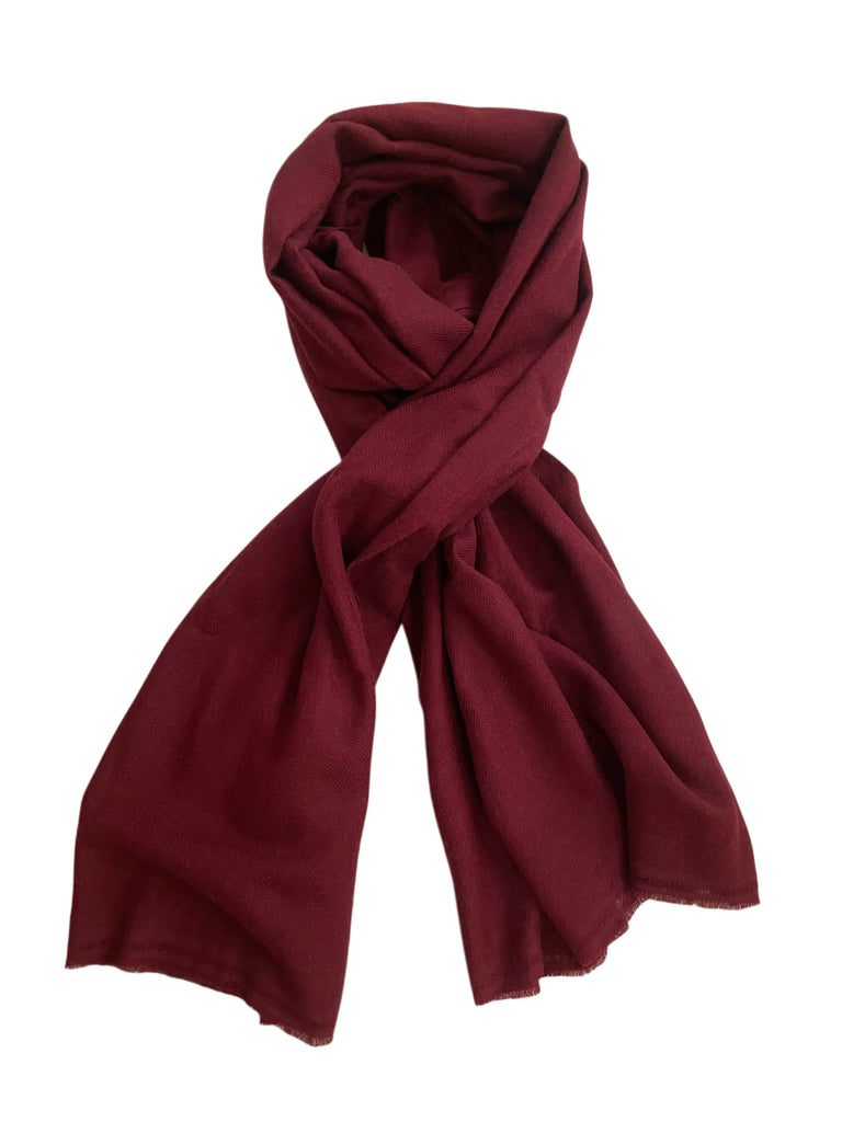 HERINGBONE SCHAL, DUNKELROT