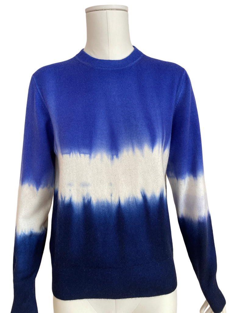MIKA RUNDAUSSCHNITT PULLOVER TIE DYE BLAU