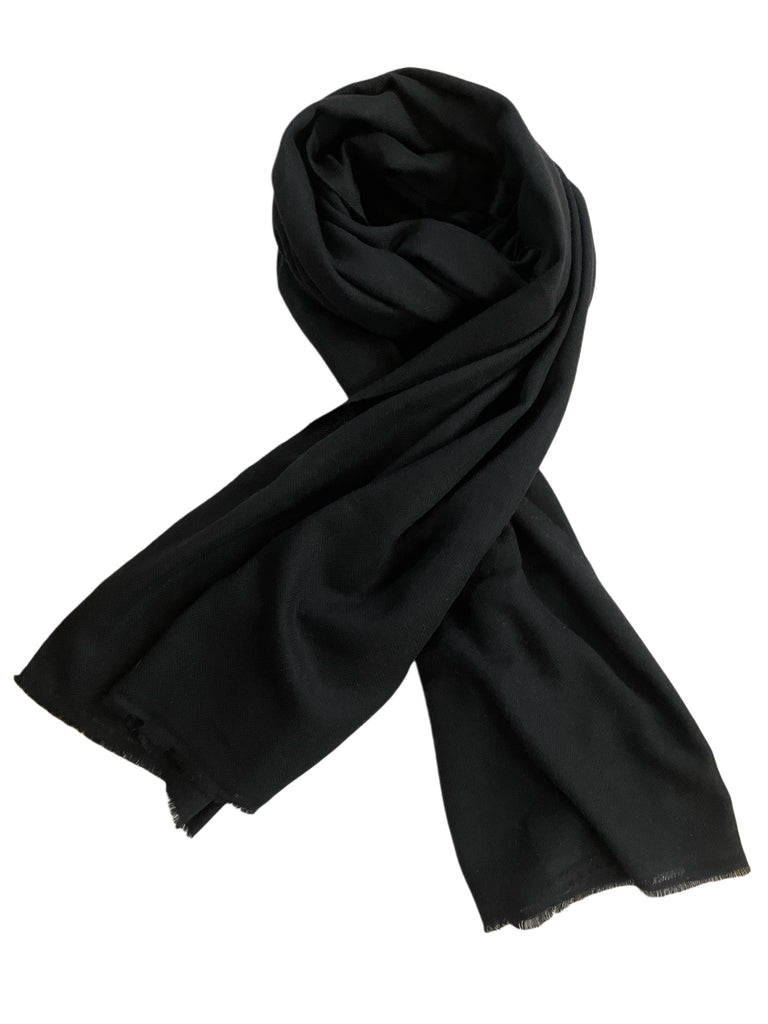 HERINGBONE SCHAL, BLACK