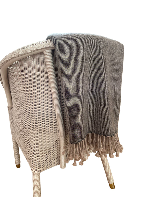 CASHMERE PLAID WEFT/WARP 2-FÄDIG TAUPE/BLACK