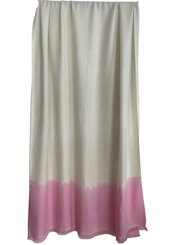 SCHAL 2-FARBIG, TIE DYE, WHITE/ROSA