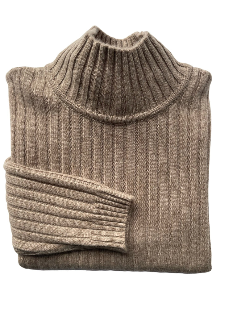 CARINA SWEATER RIB BEIGE - Cashmere Friends