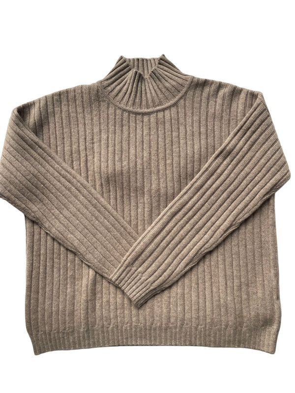 CARINA SWEATER RIB BEIGE - Cashmere Friends