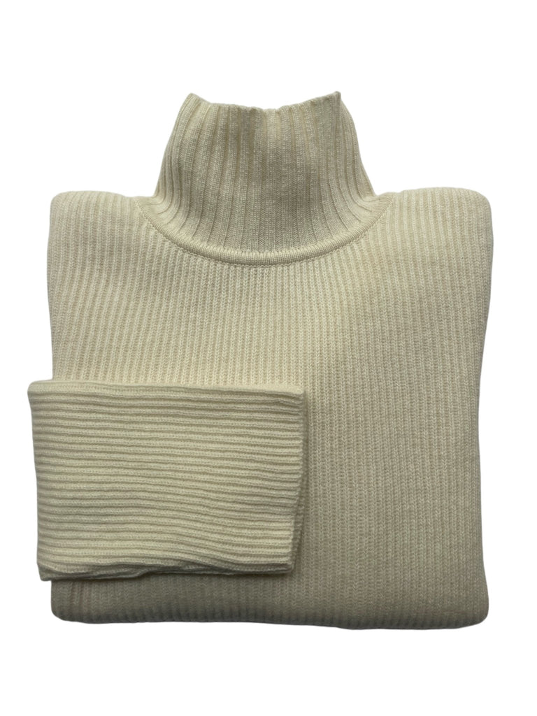 CARINE RIB PULLOVER MIT STEHKRAGEN BEIGE - Cashmere Friends