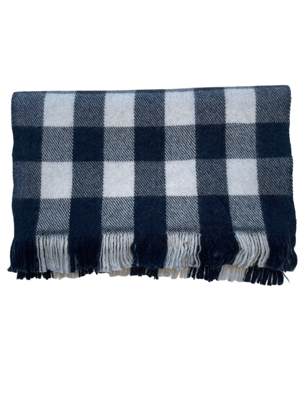 FELTED CHECK SCHAL MIT FRANSEN - Cashmere Friends