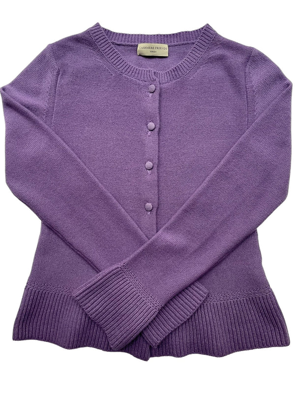 FLORI RUNDAUSSCHNITT CARDIGAN LILA - Cashmere Friends