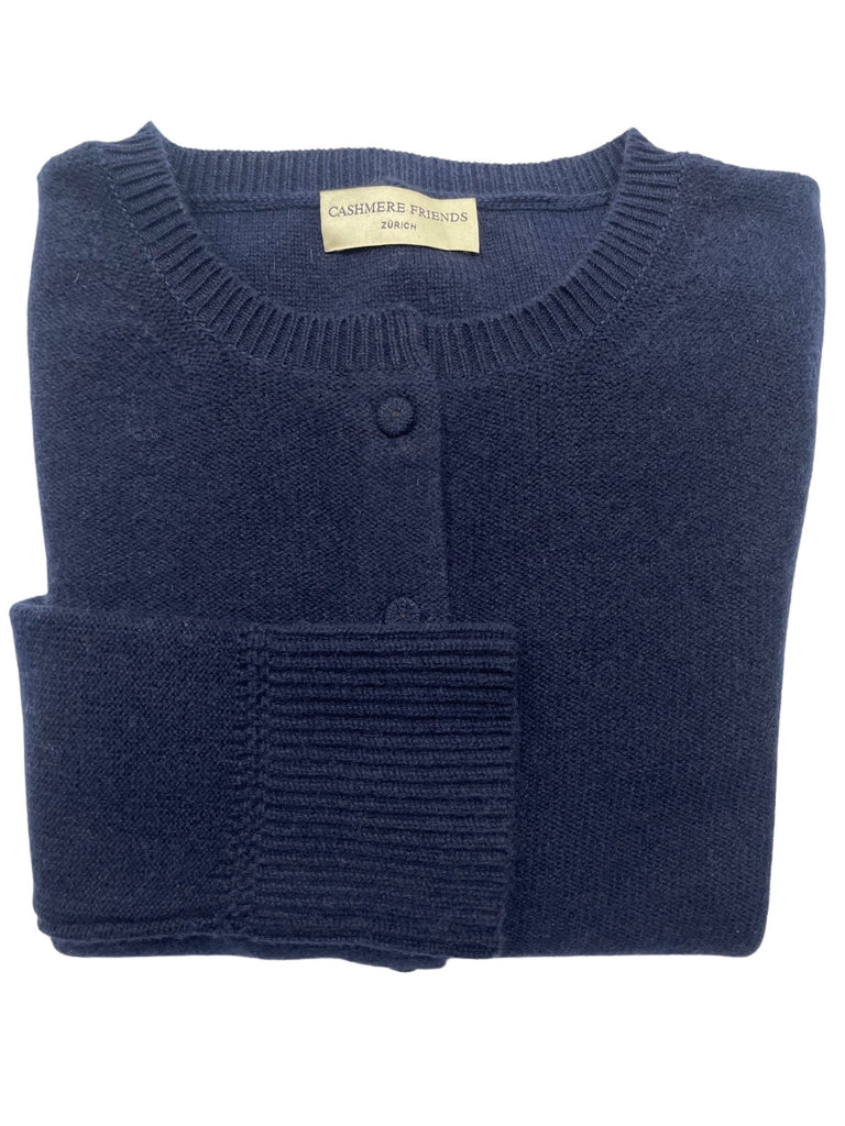 FLORI RUNDAUSSCHNITT CARDIGAN NAVY - Cashmere Friends