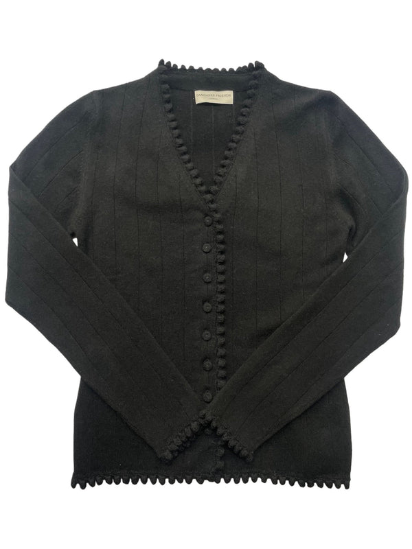 GISELLE V - NECK CARDIGAN MIT GEHÄKELTER BORDURE - Cashmere Friends