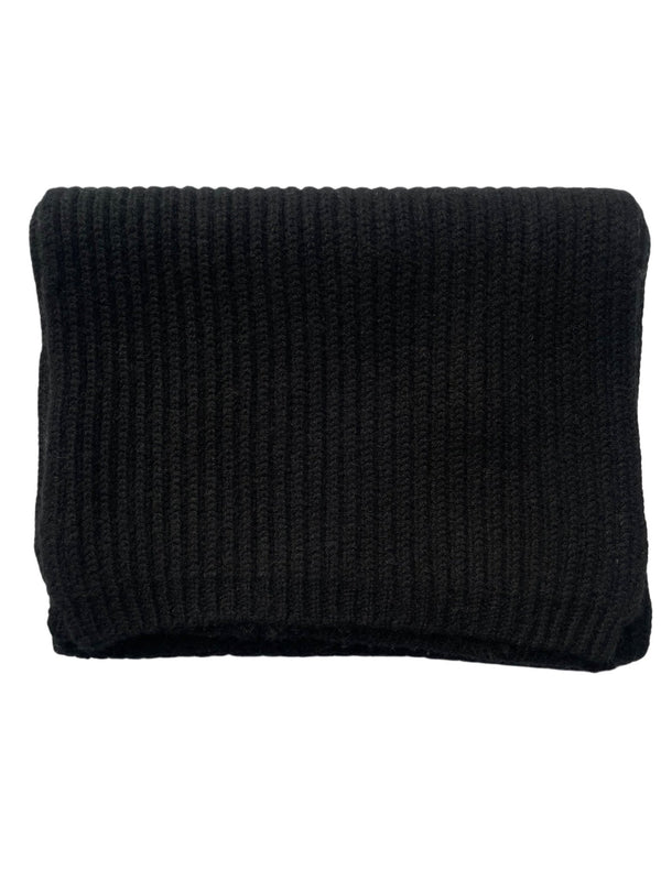 KNITTED SCARF CARLA MIT PATENTMUSTER SCHWARZ - Cashmere Friends