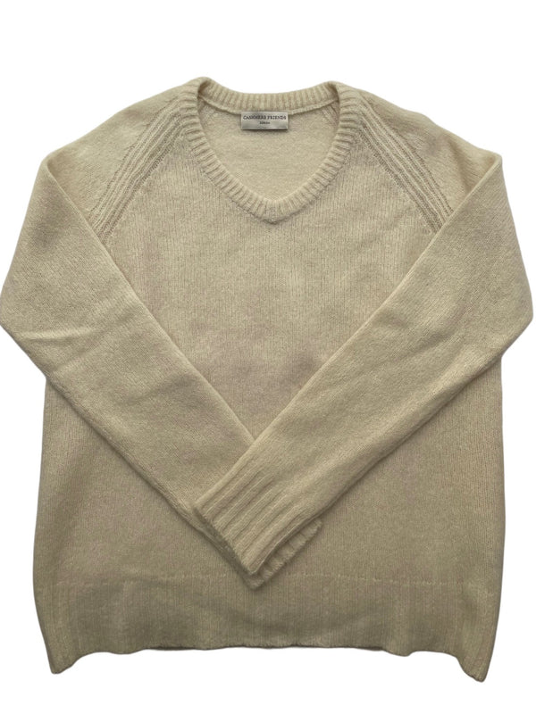 NANA RUND - V - AUSSCHNITT PULLOVER IVORY - Cashmere Friends