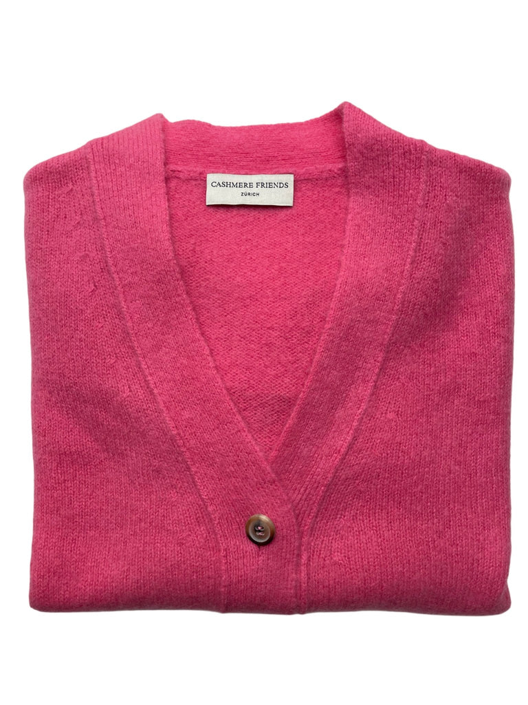 SILVY V - NECK CARIDIGAN PINK - Cashmere Friends