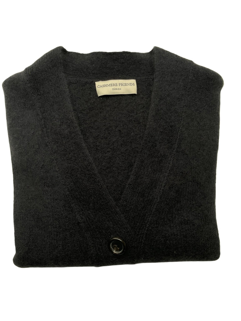 SILVY V - NECK CARIDIGAN SCHWARZ - Cashmere Friends